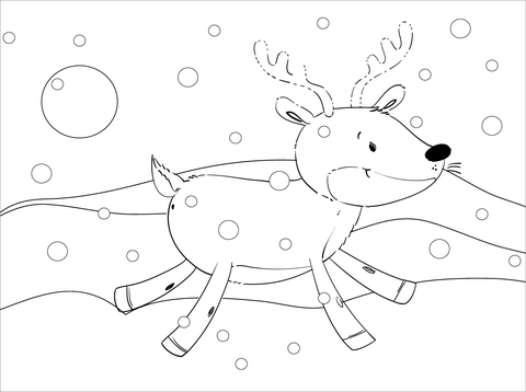 Cute Reindeer Coloring Page